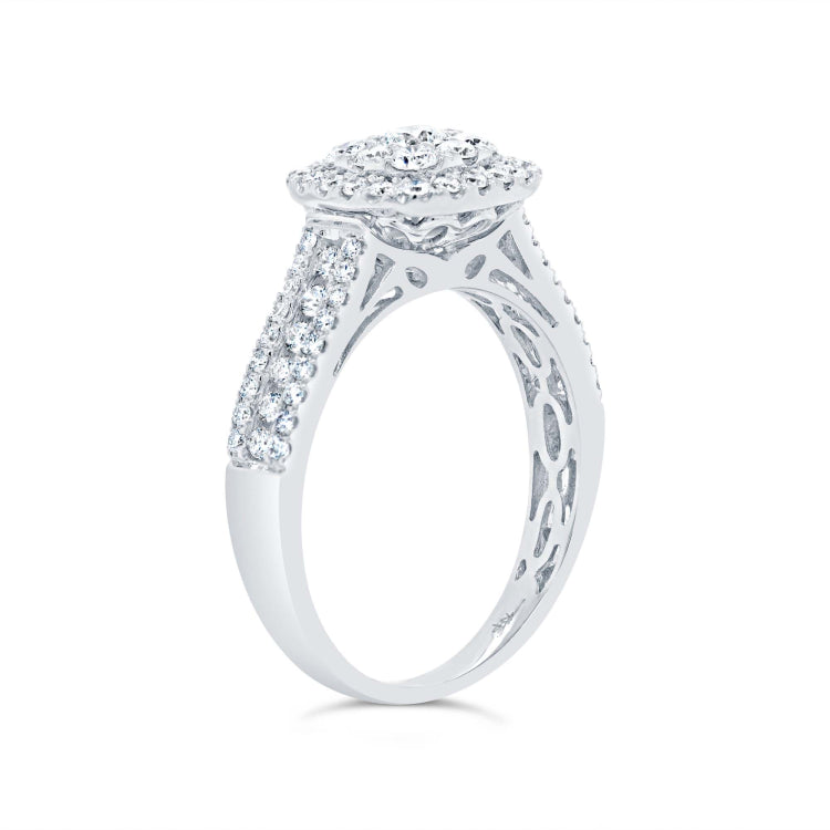 0.97Ct 14k White Gold Diamond Engagement Ring