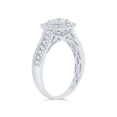 0.97Ct 14k White Gold Diamond Engagement Ring