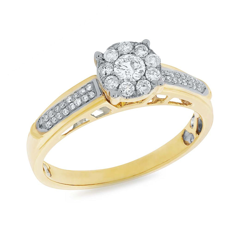 0.35ct 14k Yellow Gold Diamond Engagement Ring
