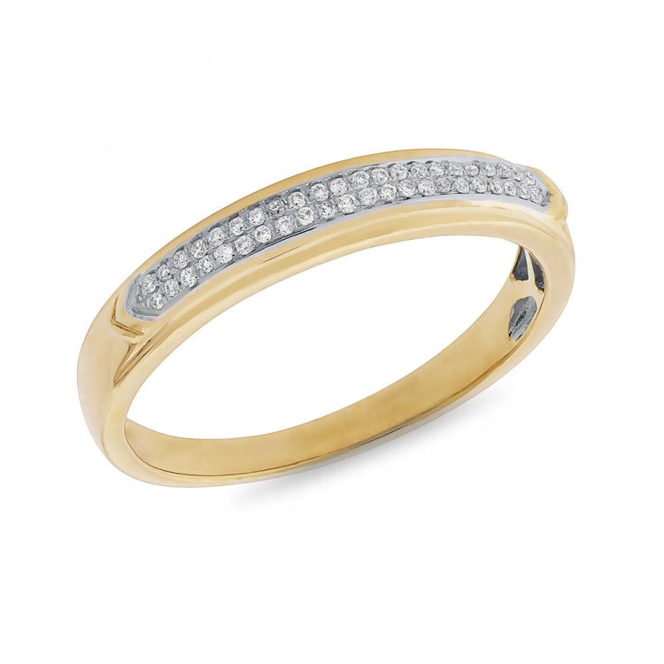 0.09ct 14k Yellow Gold Diamond Lady's Band