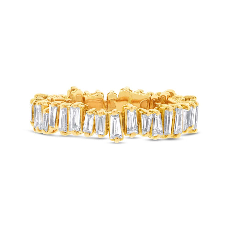 0.67ct 14k Yellow Gold Diamond Baguette Lady's Band