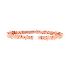 2.89ct 14k Rose Gold Diamond Baguette Bangle