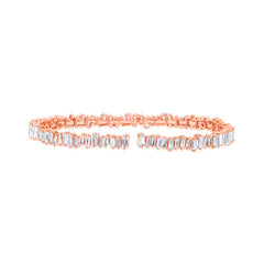 5.82ct 14k Rose Gold Diamond Baguette Bangle