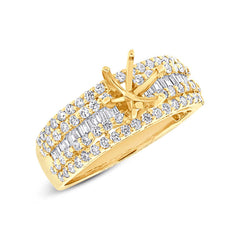 1.10ct 18k Yellow Gold Diamond Semi-mount Ring