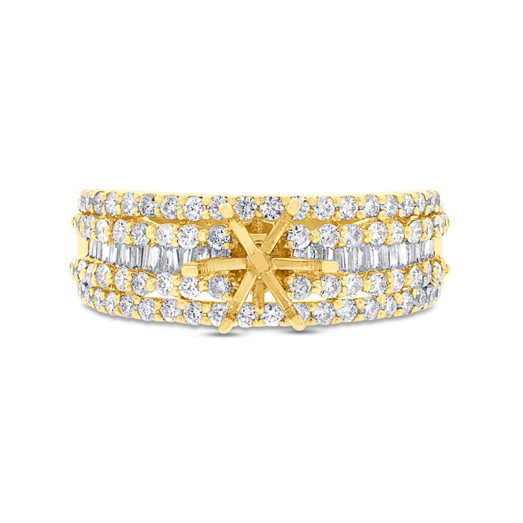 1.10ct 18k Yellow Gold Diamond Semi-mount Ring