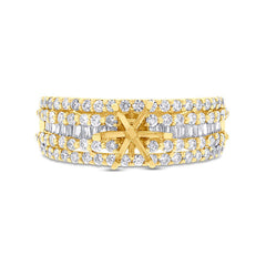 1.10ct 18k Yellow Gold Diamond Semi-mount Ring