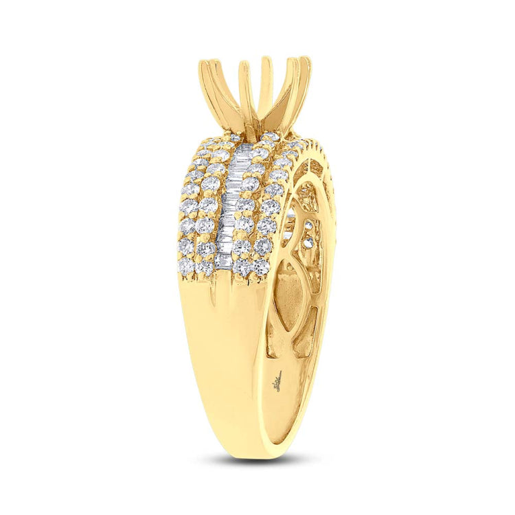 1.10ct 18k Yellow Gold Diamond Semi-mount Ring