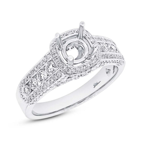 0.88ct 18k White Gold Diamond Semi-mount Ring