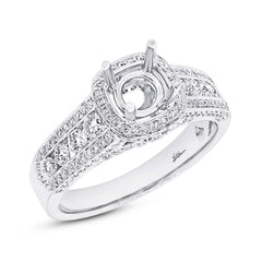 0.88ct 18k White Gold Diamond Semi-mount Ring