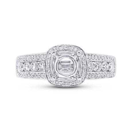 0.88ct 18k White Gold Diamond Semi-mount Ring