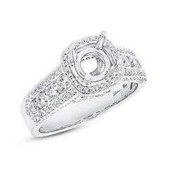 0.93ct 18k White Gold Diamond Semi-mount Ring