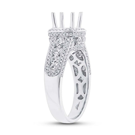 0.93ct 18k White Gold Diamond Semi-mount Ring