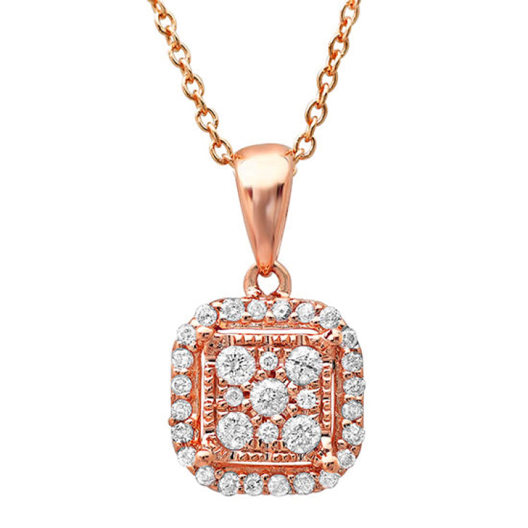 0.21ct 14k Rose Gold Diamond Pendant