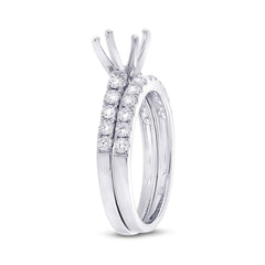 0.79ct 14k White Gold Diamond Semi-mount Ring 2-pc Size 4.5