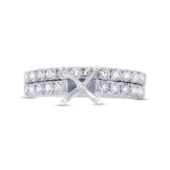 0.79ct 14k White Gold Diamond Semi-mount Ring 2-pc Size 4.5