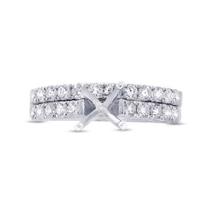 0.79ct 14k White Gold Diamond Semi-mount Ring 2-pc Size 5