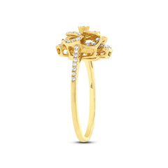 0.46ct 14k Yellow Gold Diamond Flower Ring