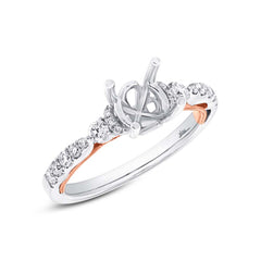 0.34ct 14k Two-tone Rose Gold Diamond Semi-mount Ring Size 6.5