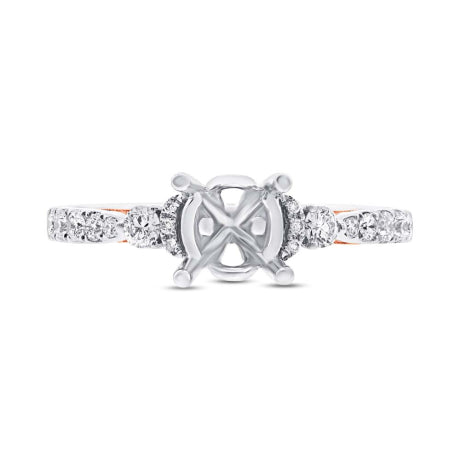 0.34ct 14k Two-tone Rose Gold Diamond Semi-mount Ring Size 6.5