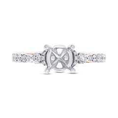 0.34ct 14k Two-tone Rose Gold Diamond Semi-mount Ring Size 6.5