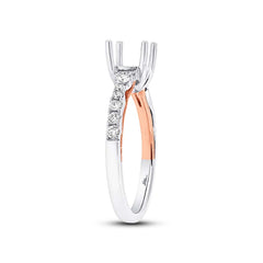 0.34ct 14k Two-tone Rose Gold Diamond Semi-mount Ring Size 6.5