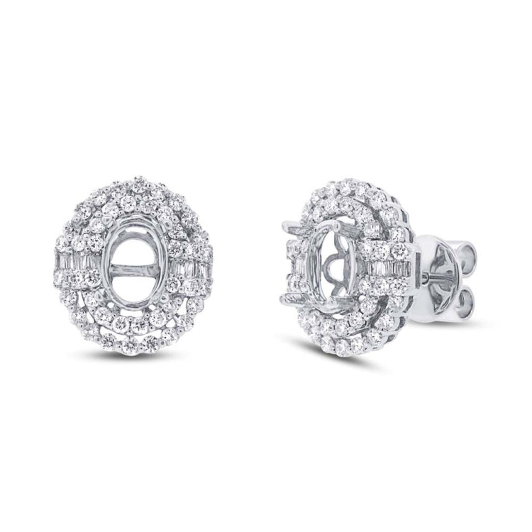 0.86ct 18k White Gold Diamond Semi-mount Earring