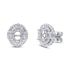 0.86ct 18k White Gold Diamond Semi-mount Earring