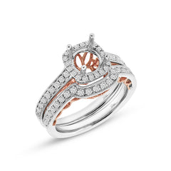 0.65ct 14k Two-tone Rose Gold Diamond Semi-mount Ring