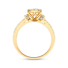 1.07ct 14k Yellow Gold Diamond Wedding Set Cluster