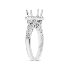 0.52ct 14k White Gold Diamond Semi-mount Ring for 1.50ct Center