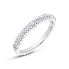 0.30ct 14k White Gold Diamond Lady's Pave Band Size 6.5