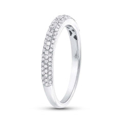 0.30ct 14k White Gold Diamond Lady's Pave Band Size 6.5