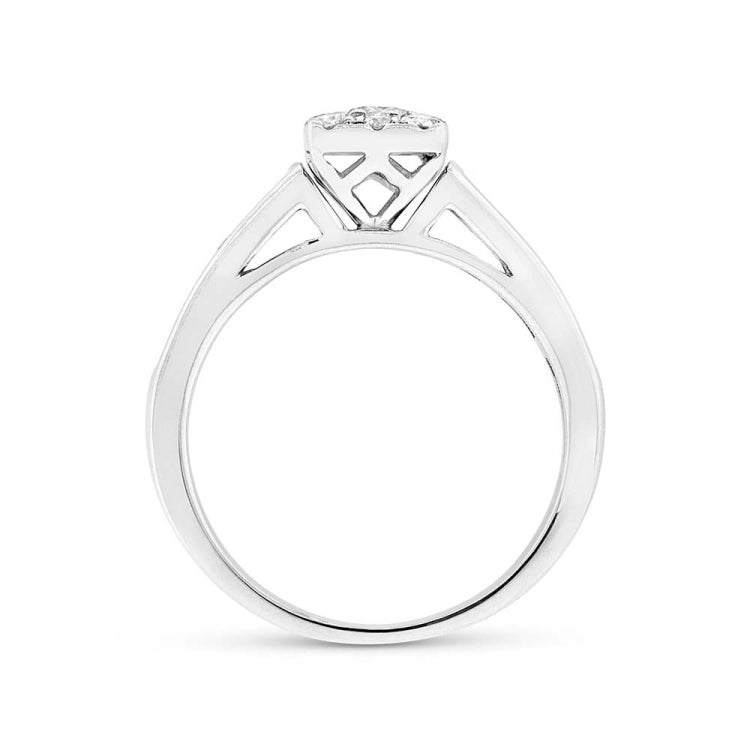 0.93ct 14k White Gold Diamond Wedding Set Cluster