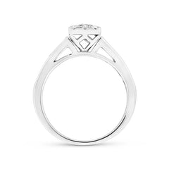 0.93ct 14k White Gold Diamond Wedding Set Cluster