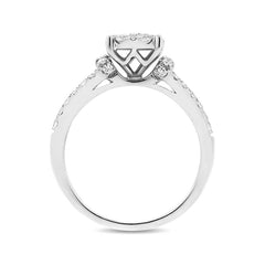 1.07ct 14k White Gold Diamond Wedding Set Cluster