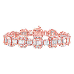 7.24ct 18k Rose Gold Diamond Baguette Bracelet