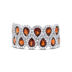 0.77ct Diamond & 2.31ct Garnet 14k White Gold Ring