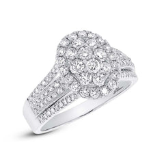 1.23ct 14k White Gold Diamond Lady's Ring Size 8