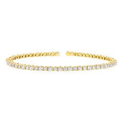 3.82ct 14k Yellow Gold Diamond Bangle