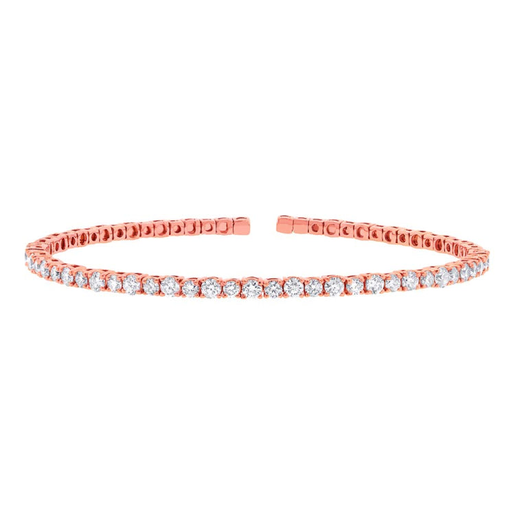3.82ct 14k Rose Gold Diamond Bangle
