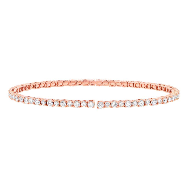 3.82ct 14k Rose Gold Diamond Bangle