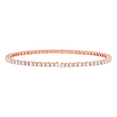 3.82ct 14k Rose Gold Diamond Bangle