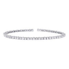 3.39ct 14k White Gold Diamond Bangle