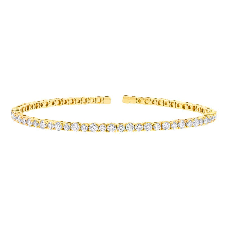 3.39ct 14k Yellow Gold Diamond Bangle