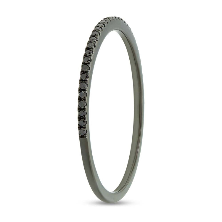 0.10ct 14k Black Rhodium Gold Black Diamond Lady's Band