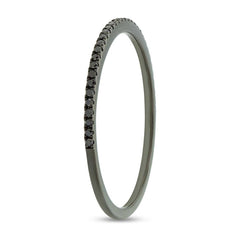 0.10ct 14k Black Rhodium Gold Black Diamond Lady's Band