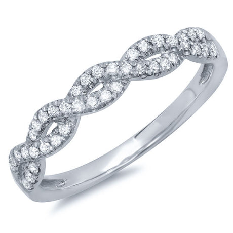 0.22ct 14k White Gold Diamond Lady's Ring Size 5.75