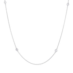 0.16ct 14k White Gold 19" Diamonds By The Yard Chain