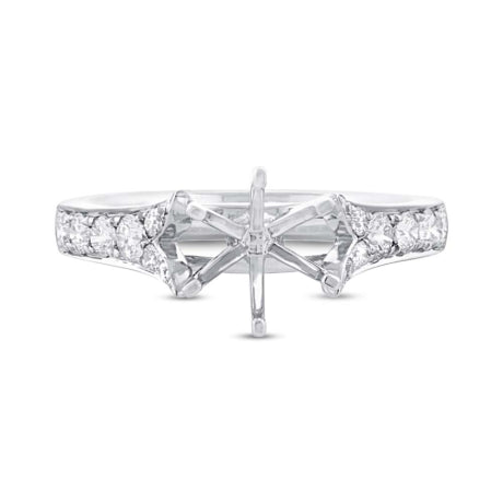 0.36ct 18k White Gold Diamond Semi-mount Ring Size 6.5