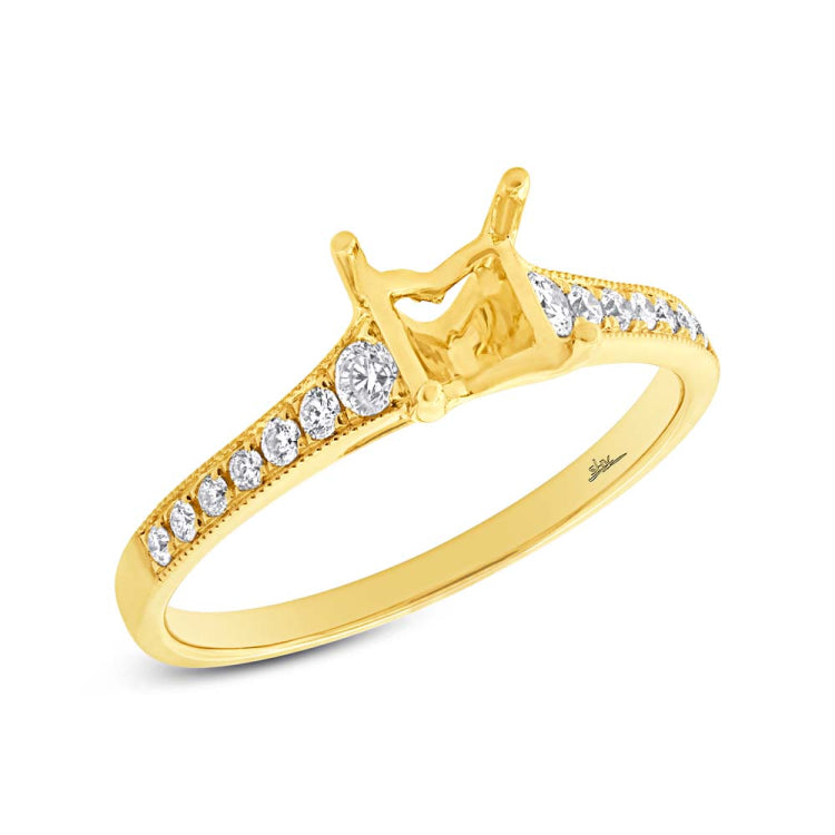 0.24ct 14k Yellow Gold Diamond Semi-mount Ring
